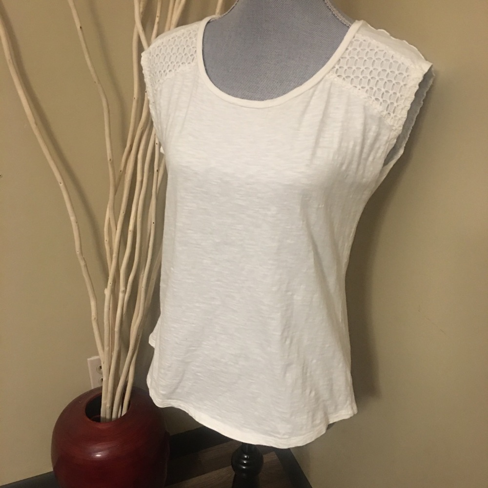 Talbots sleeveless white top size small petite